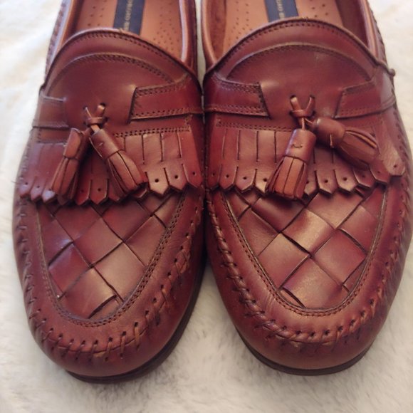 Mens Giorgio Brutini Brown Leather Weave Tassel Loafers Shoes Size 11 D main image 10
